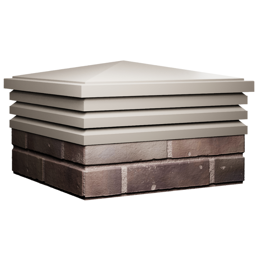 Колпак Zking Бона ХайТек Бежевый на столб 2х2 кирпича (513х513мм) в Рязани фото