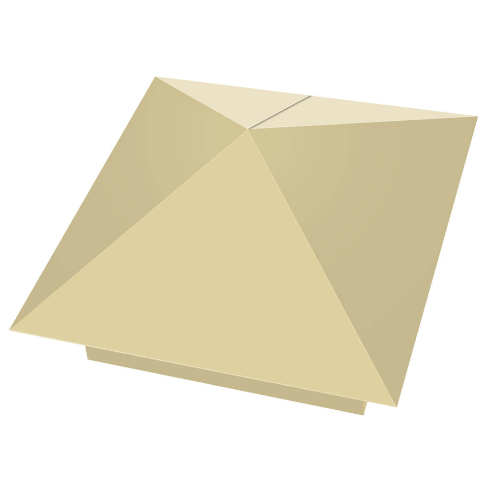 Колпак металлический 400х400мм RAL1014 Бежевый заборный Рязань фото