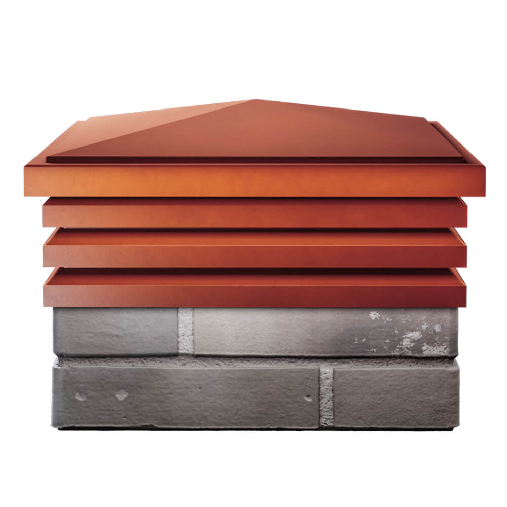 Колпак Zking Бона ХайТек Красный на столб 1.5х1.5 кирпича (385х385мм) Рязань фото