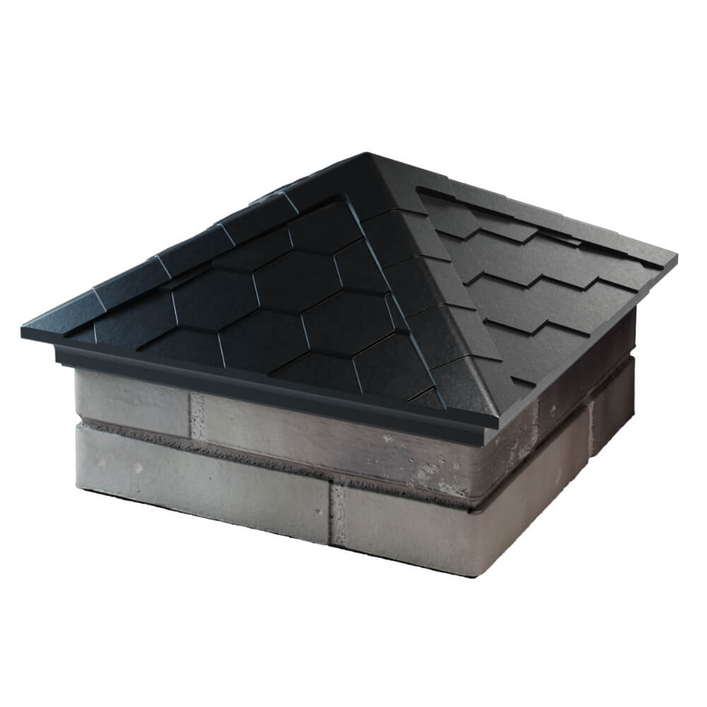 Колпак Zking Эверест Черный на столб 1.5х1.5 кирпича (390х390мм) в Рязани фото