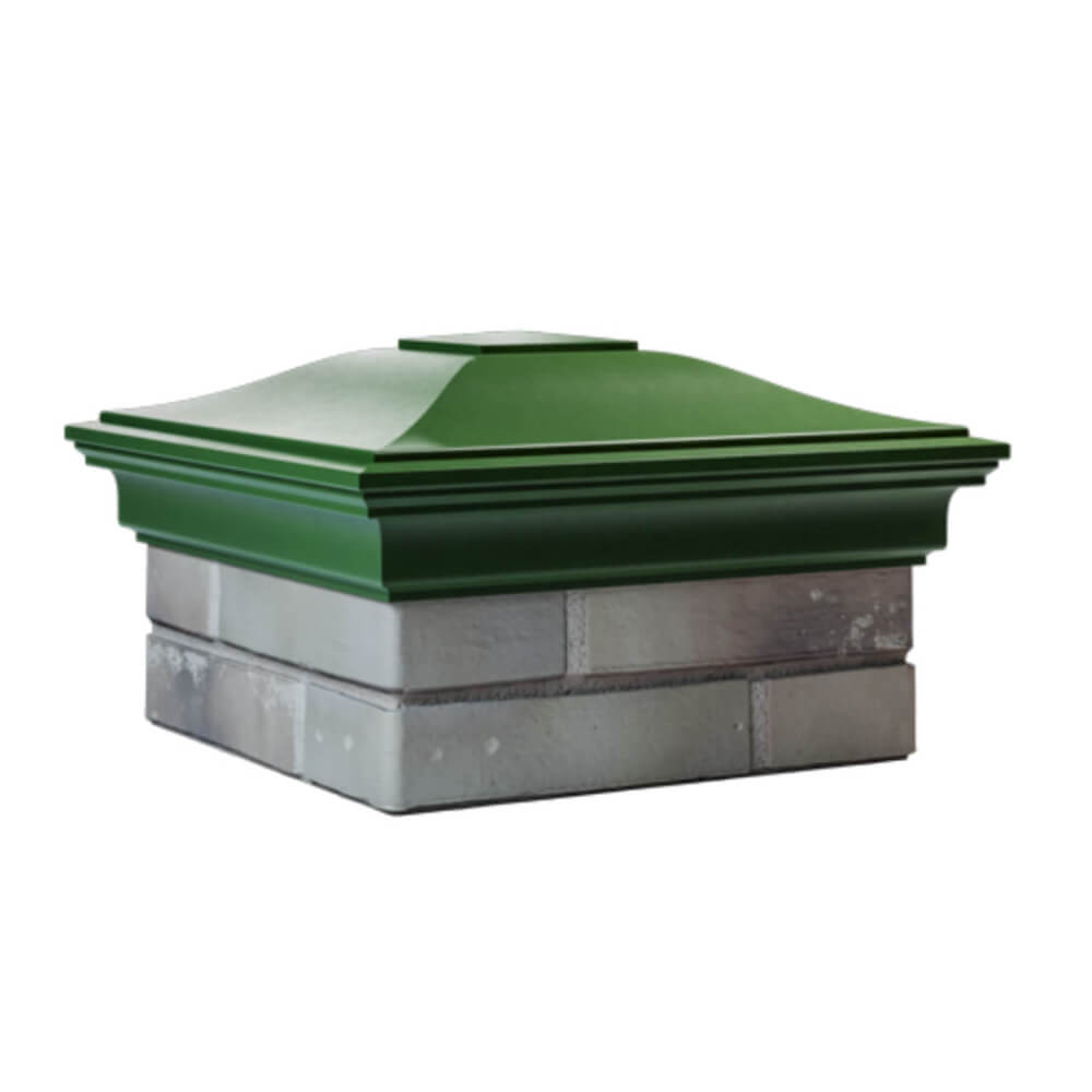 Колпак Zking Монблан Зеленый на столб 1.5х1.5 еврокирпича 0.7НФ (355х355мм) в Рязани фото