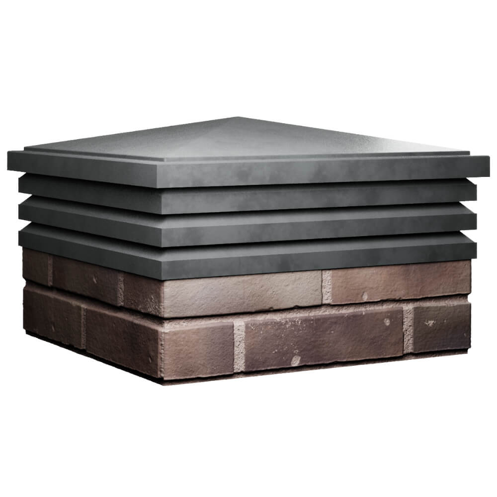 Колпак Zking Бона ХайТек Серый на столб 2х2 кирпича (513х513мм) в Рязани фото