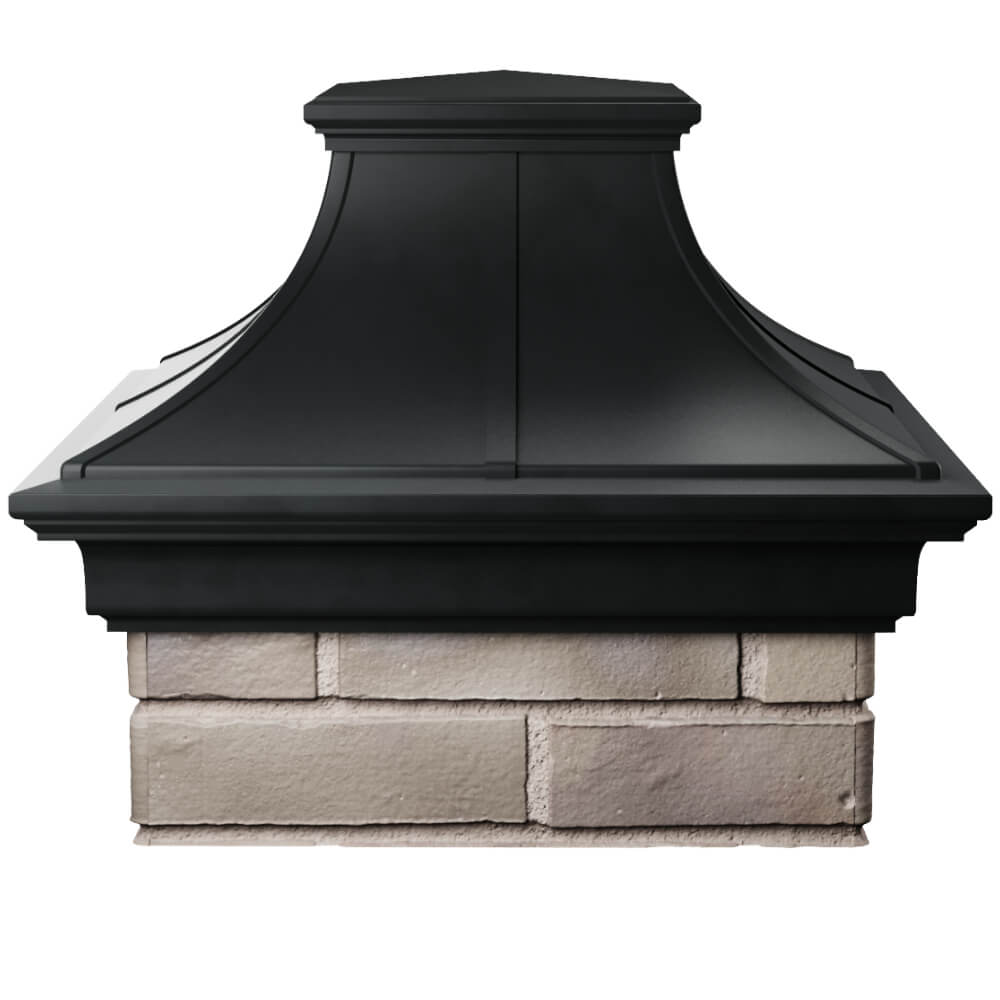 Колпак Zking Монблан Премиум Черный на столб 1.5х1.5 кирпича (385х385мм) Рязань фото