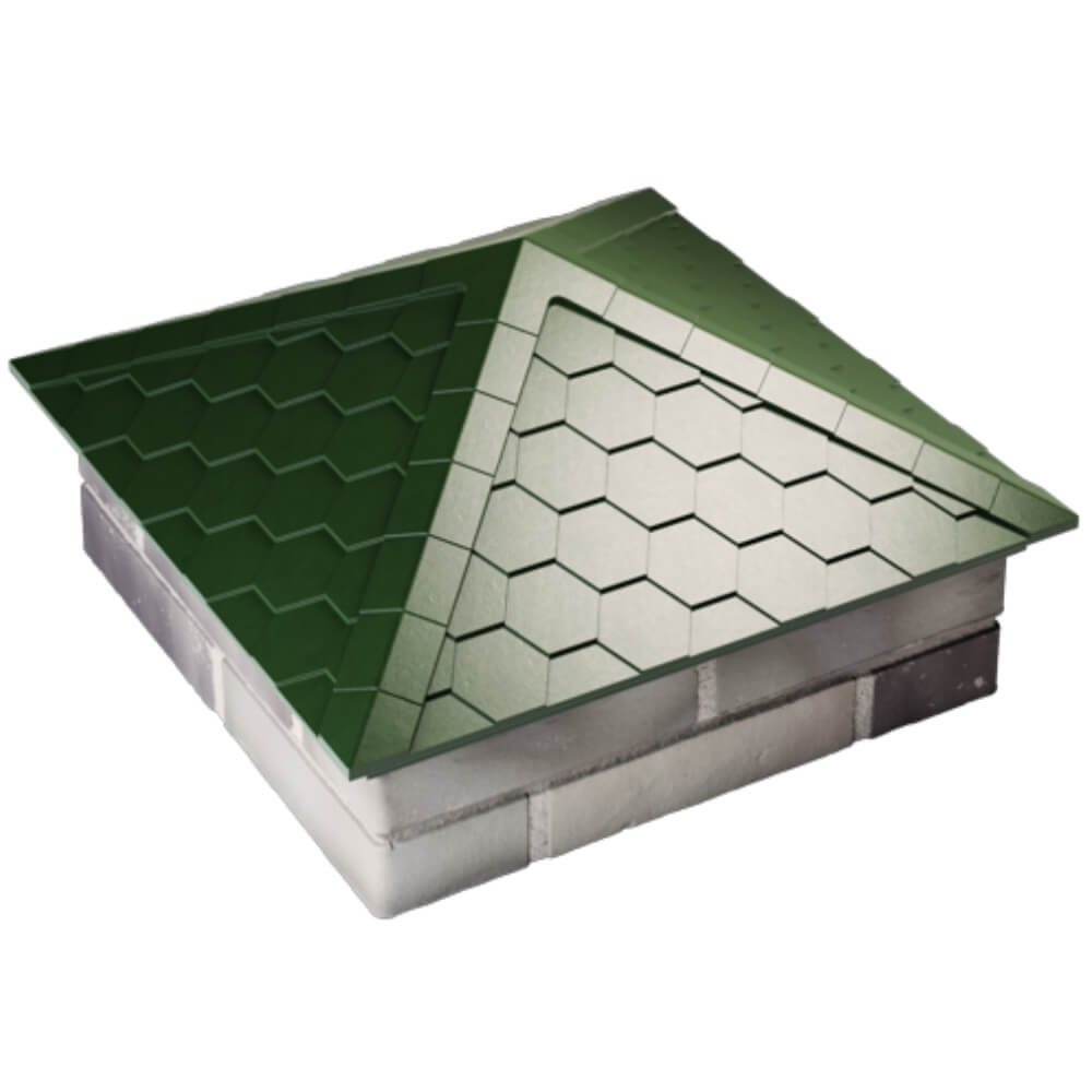 Колпак Zking Эверест Зеленый на столб 2х2 кирпича (535х535мм) Рязань фото