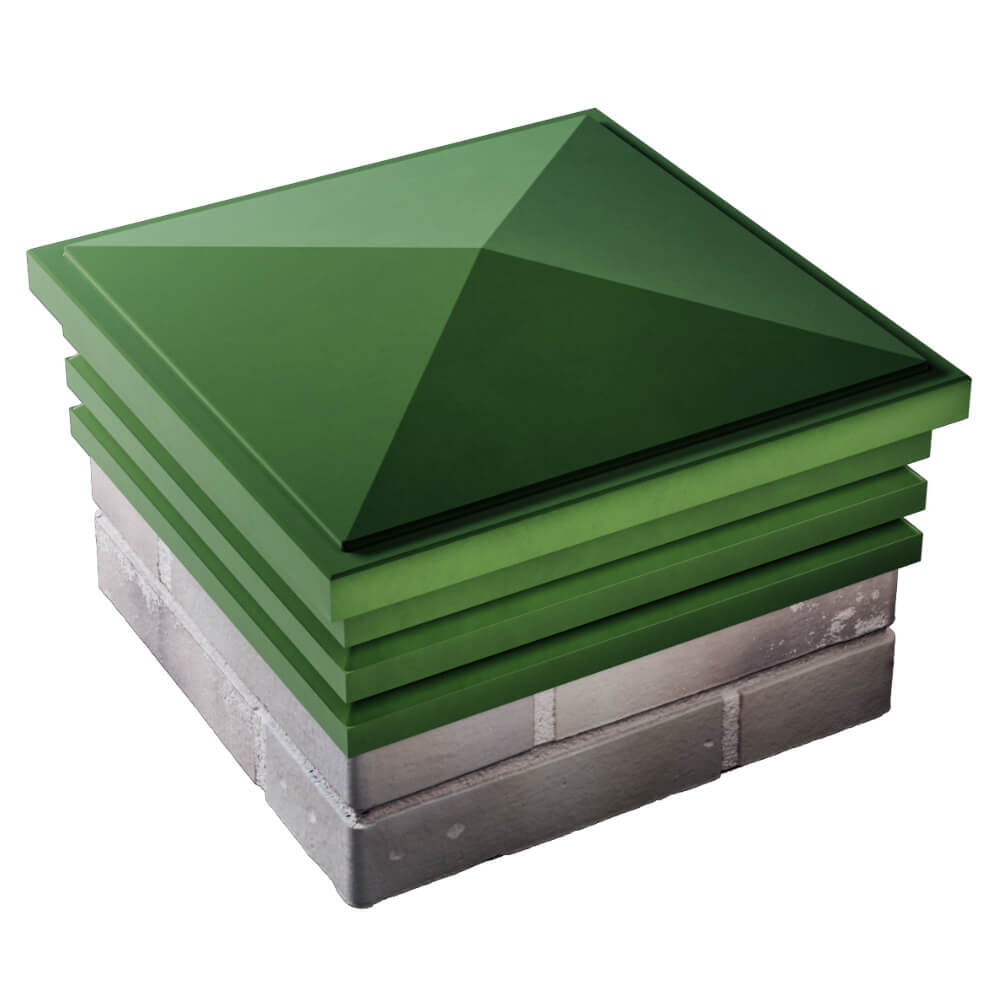 Колпак Zking Бона ХайТек Зеленый на столб 1.5х1.5 кирпича (385х385мм) в Рязани фото