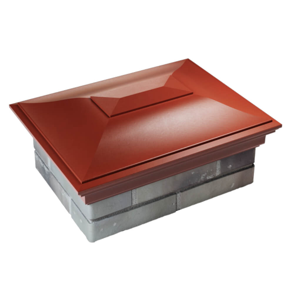 Колпак Zking Монблан Красный на столб 2х1.5 кирпича (515х385мм) Рязань фото