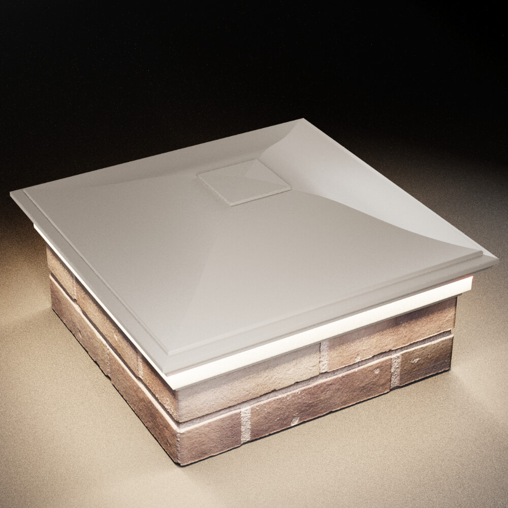 Колпак Zking Монблан Бежевый на столб 2х2 кирпича (515х515мм) c подсветкой в Рязани фото