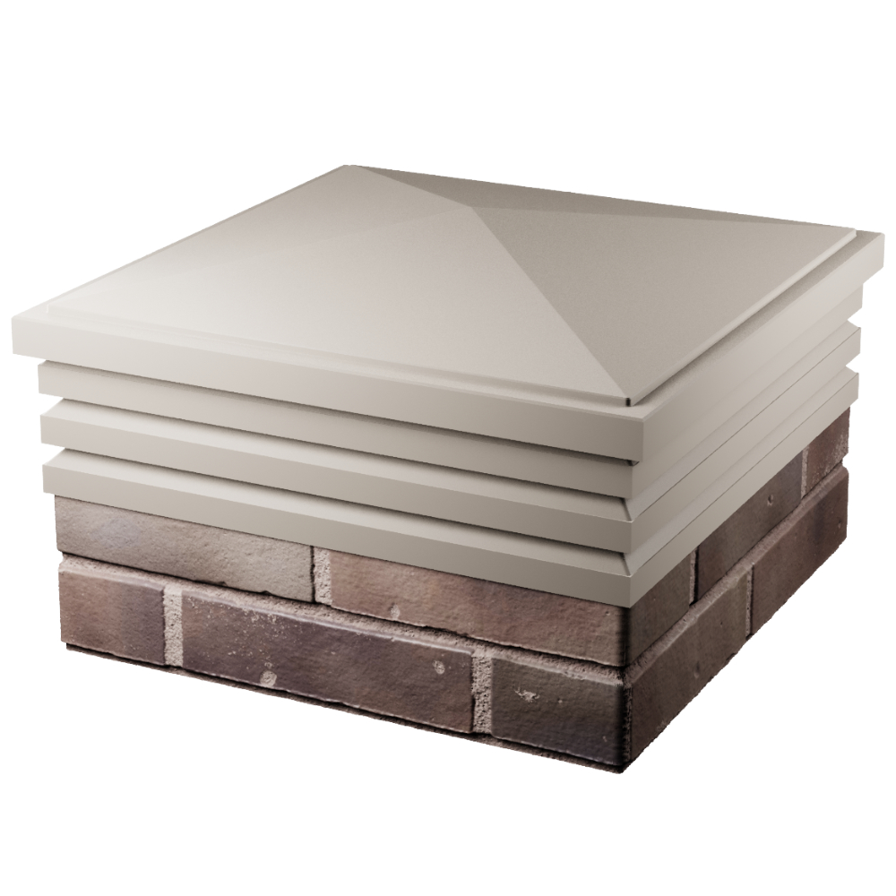 Колпак Zking Бона ХайТек Бежевый на столб 2х2 кирпича (513х513мм) в Рязани фото