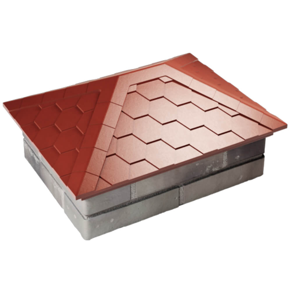 Колпак Zking Эверест Красный на столб 2х1.5 кирпича (520х390мм) Рязань фото