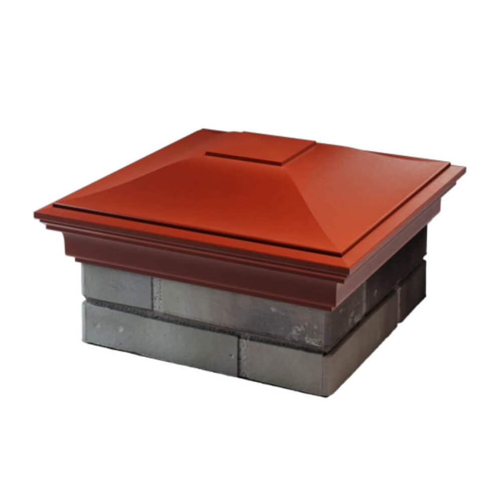 Колпак Zking Монблан Красный на столб 1.5х1.5 еврокирпича 0.7НФ (355х355мм) в Рязани фото