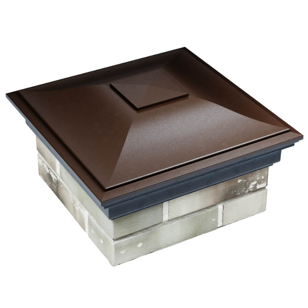 Колпак Zking Монблан Коричневый на столб 1.5х1.5 кирпича (385х385мм) в Рязани фото