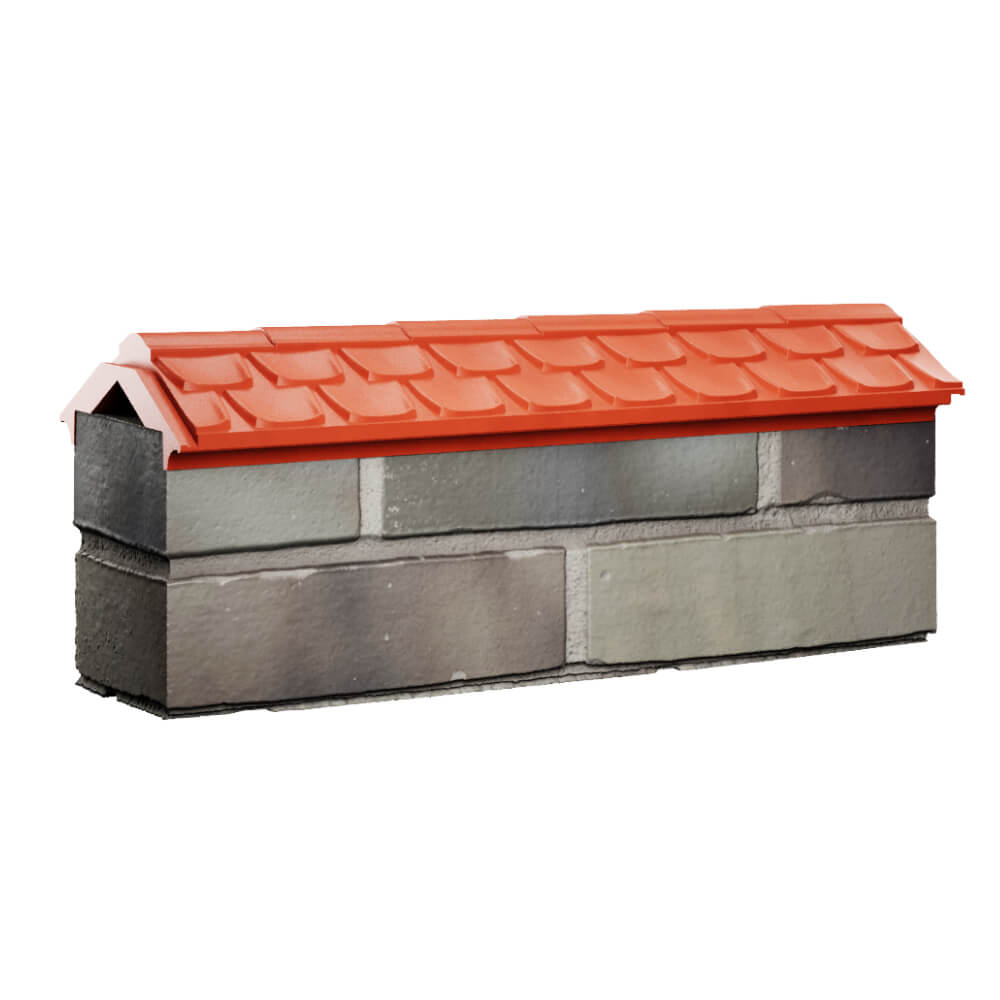 Парапет Zking Эльбрус Красный с посадкой на 0.5 кирпича (130мм) Рязань фото