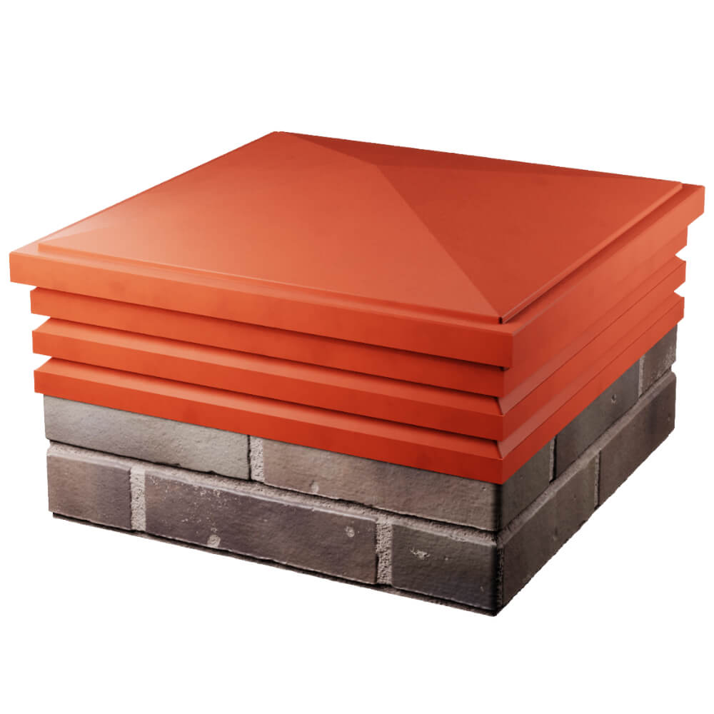 Колпак Zking Бона ХайТек Красный на столб 2х2 кирпича (513х513мм) в Рязани фото