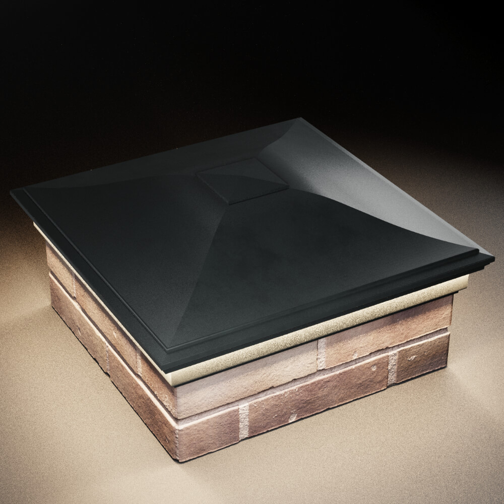 Колпак Zking Монблан Черный на столб 2х2 кирпича (515х515мм) c подсветкой в Рязани фото