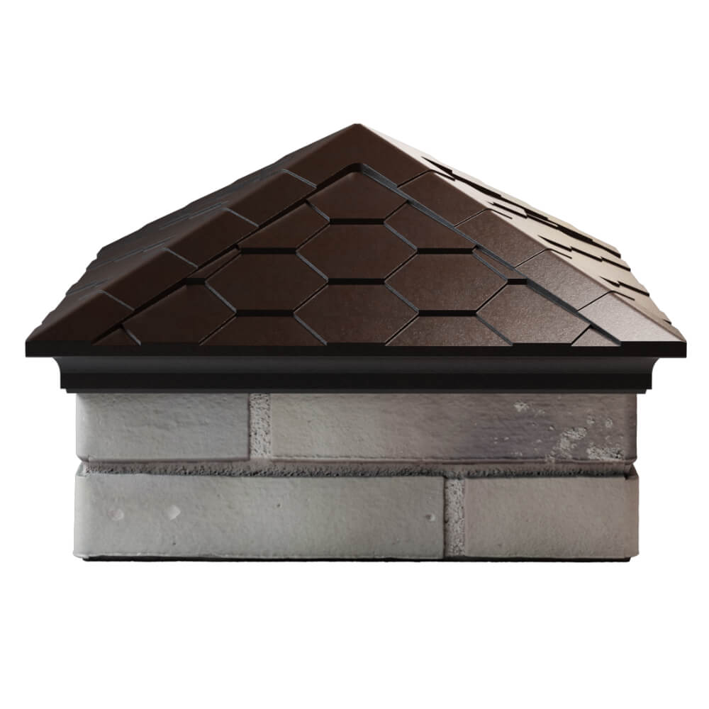 Колпак Zking Эверест Коричневый на столб 1.5х1.5 кирпича (390х390мм) Рязань фото