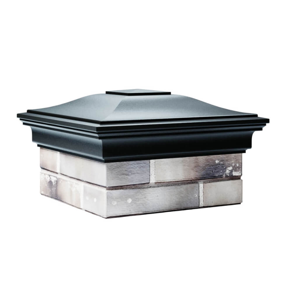 Колпак Zking Монблан Черный на столб 1.5х1.5 еврокирпича 0.7НФ (355х355мм) в Рязани фото