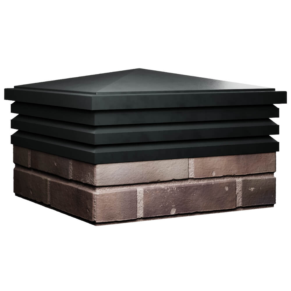 Колпак Zking Бона ХайТек Черный на столб 2х2 кирпича (513х513мм) в Рязани фото