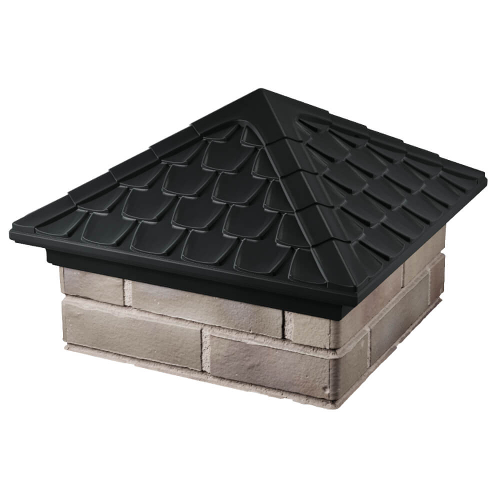 Колпак Zking Эльбрус Черный на столб 1.5х1.5 кирпича (385х385мм) в Рязани фото