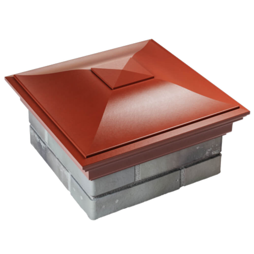 Колпак Zking Монблан Красный на столб 1.5х1.5 кирпича (385х385мм) в Рязани фото