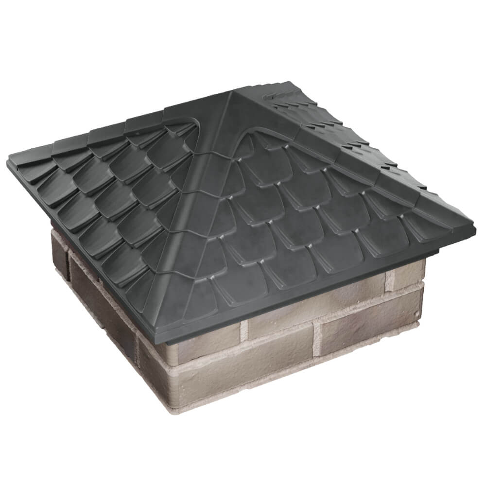 Колпак Zking Эльбрус Серый на столб 1.5х1.5 кирпича (385х385мм) в Рязани фото