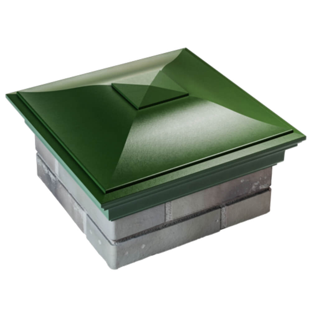 Колпак Zking Монблан Зеленый на столб 1.5х1.5 кирпича (385х385мм) в Рязани фото