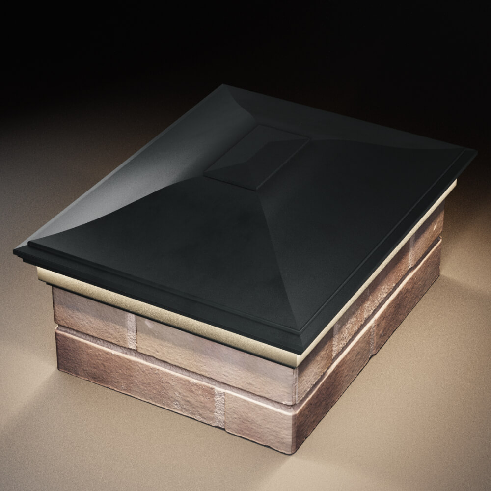 Колпак Zking Монблан Черный на столб 2х1.5 кирпича (515х385мм) c подсветкой в Рязани фото