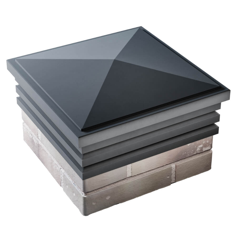 Колпак Zking Бона ХайТек Серый на столб 1.5х1.5 кирпича (385х385мм) в Рязани фото