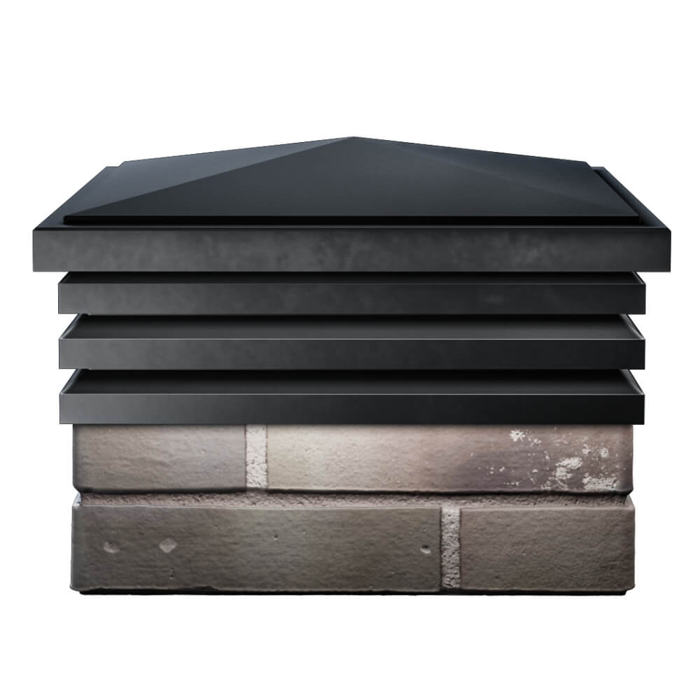 Колпак Zking Бона ХайТек Черный на столб 1.5х1.5 кирпича (385х385мм) Рязань фото