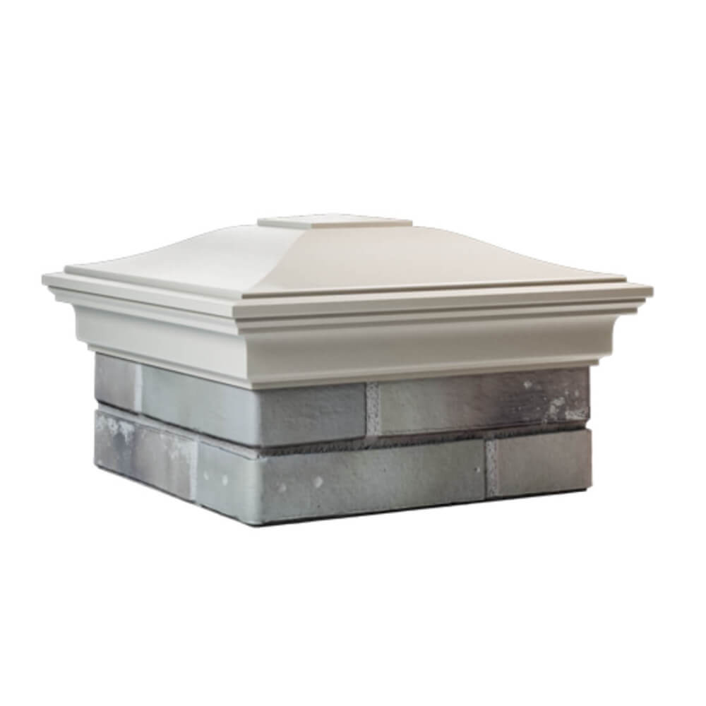 Колпак Zking Монблан Бежевый на столб 1.5х1.5 еврокирпича 0.7НФ (355х355мм) в Рязани фото