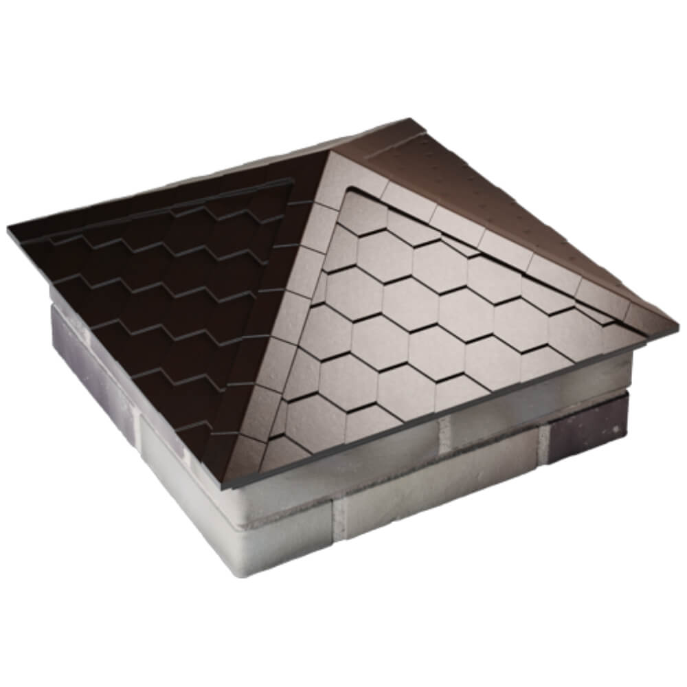 Колпак Zking Эверест Коричневый на столб 2х2 кирпича (535х535мм) Рязань фото
