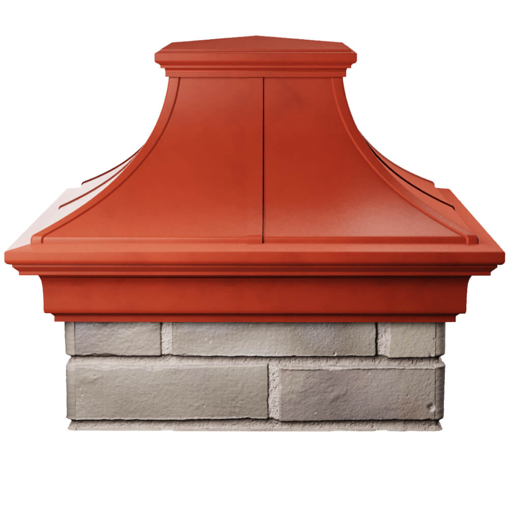 Колпак Zking Монблан Премиум Красный на столб 1.5х1.5 кирпича (385х385мм) Рязань фото