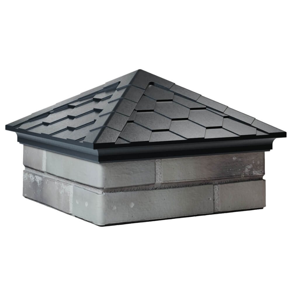 Колпак Zking Эверест Черный на столб 1.5х1.5 кирпича (390х390мм) в Рязани фото