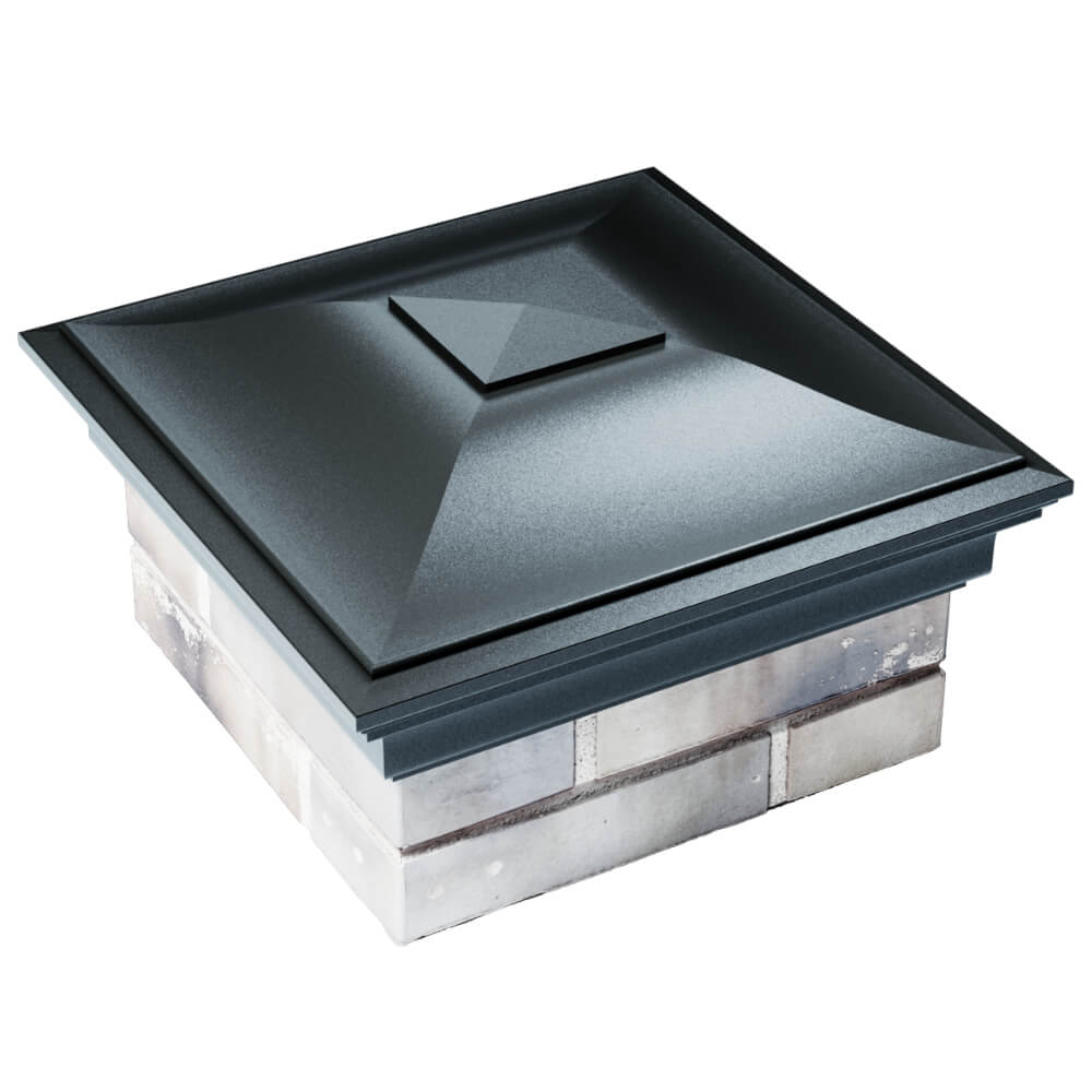 Колпак Zking Монблан Черный на столб 1.5х1.5 кирпича (385х385мм) в Рязани фото