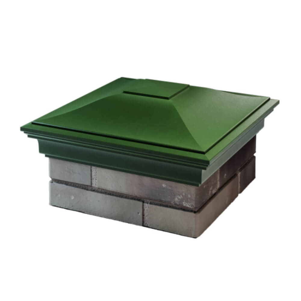 Колпак Zking Монблан Зеленый на столб 1.5х1.5 еврокирпича 0.7НФ (355х355мм) в Рязани фото