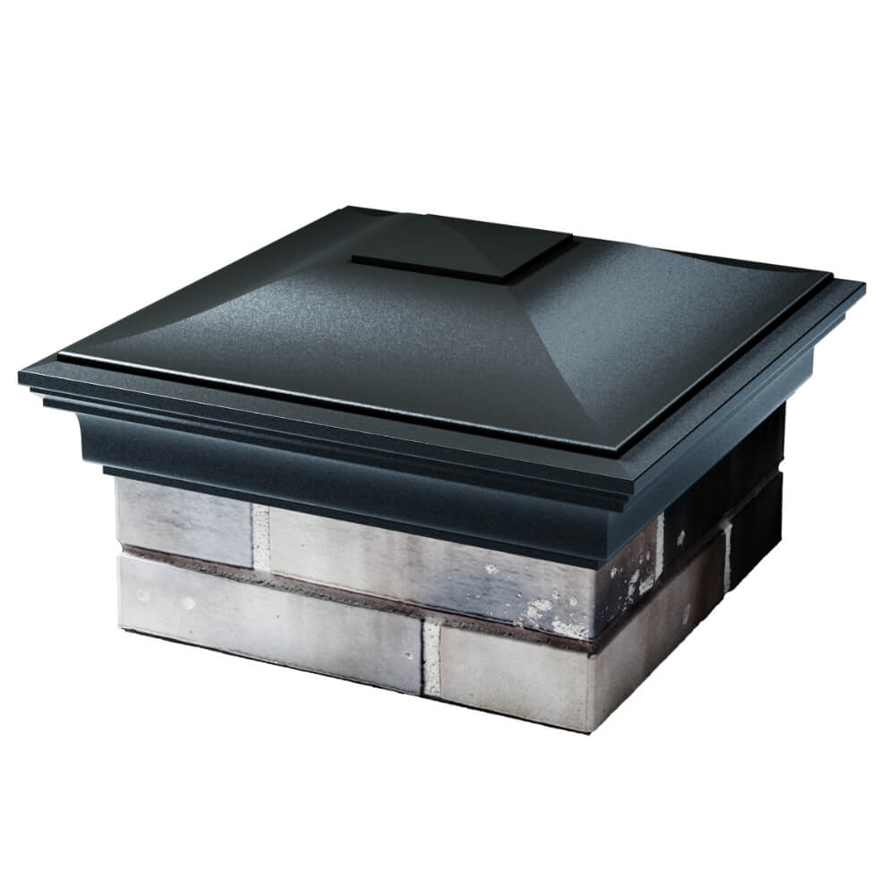 Колпак Zking Монблан Черный на столб 1.5х1.5 кирпича (385х385мм) в Рязани фото