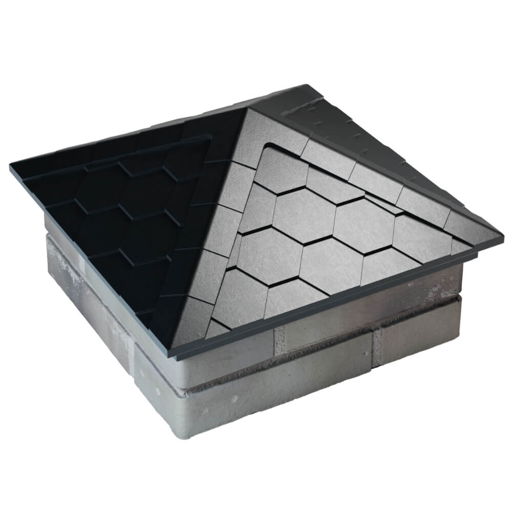 Колпак Zking Эверест Черный на столб 1.5х1.5 кирпича (390х390мм) в Рязани фото