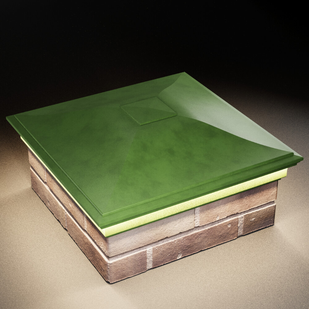 Колпак Zking Монблан Зеленый на столб 2х2 кирпича (515х515мм) c подсветкой в Рязани фото