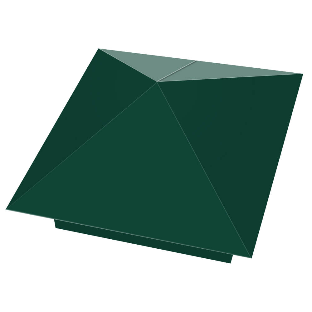 Колпак металлический 390х390мм RAL6005 Зеленый Мох заборный Рязань фото