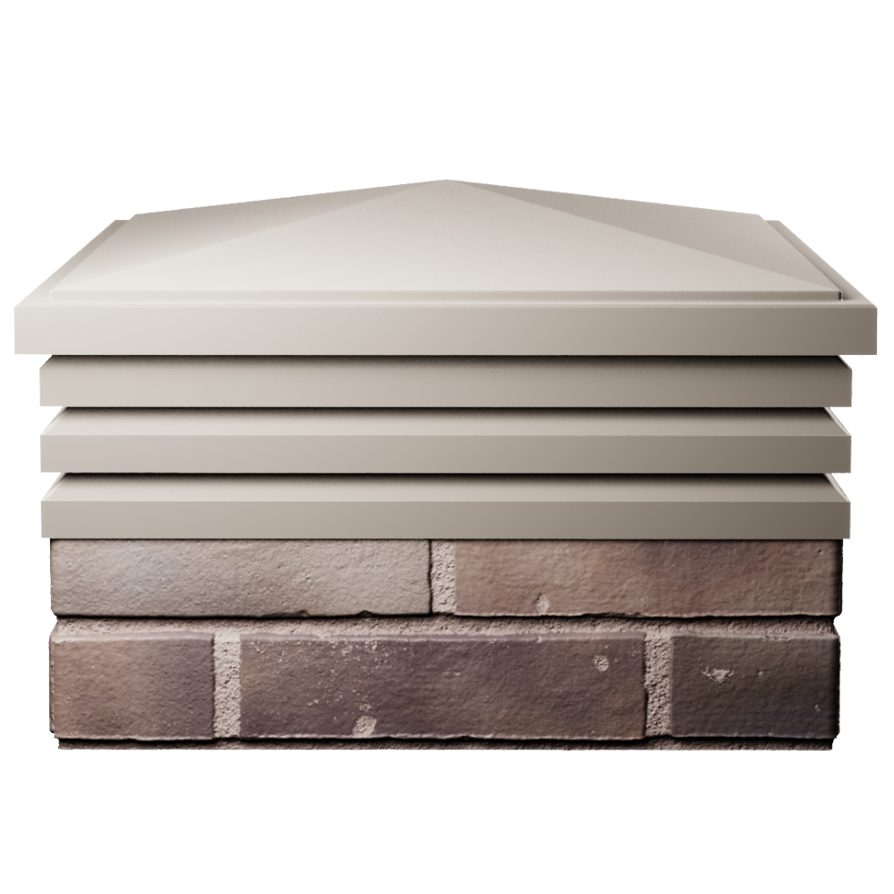 Колпак Zking Бона ХайТек Бежевый на столб 2х2 кирпича (513х513мм) Рязань фото