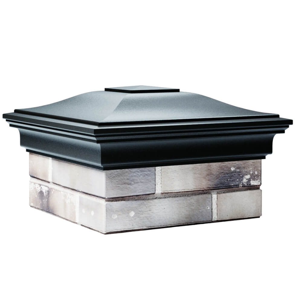 Колпак Zking Монблан Черный на столб 1.5х1.5 кирпича (385х385мм) в Рязани фото