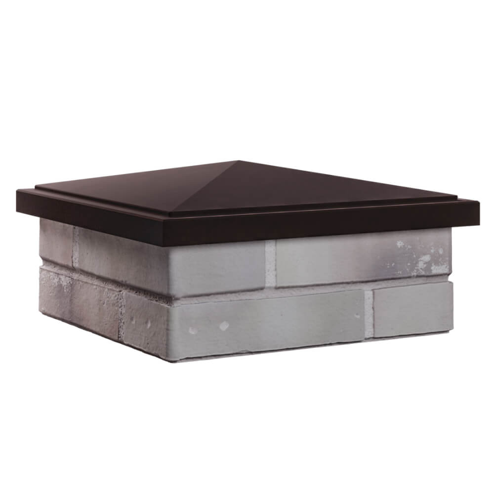 Колпак Zking БонаМоно Коричневый на столб 1.5х1.5 кирпича (385х385, 400х400мм) в Рязани фото