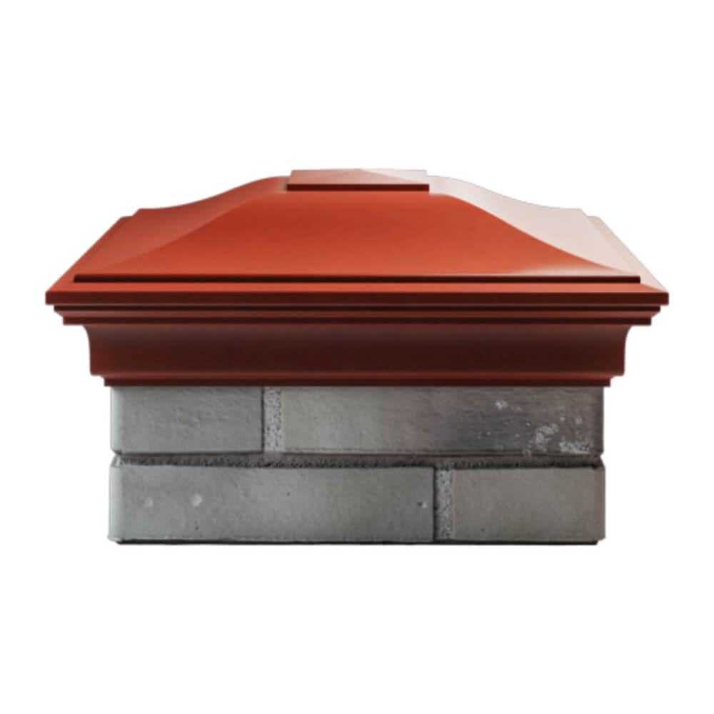 Колпак Zking Монблан Красный на столб 1.5х1.5 еврокирпича 0.7НФ (355х355мм) Рязань фото