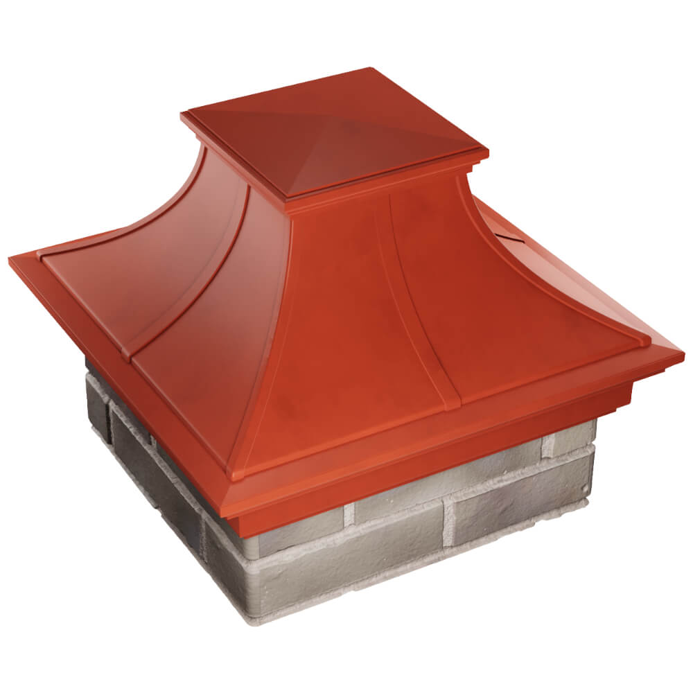 Колпак Zking Монблан Премиум Красный на столб 1.5х1.5 кирпича (385х385мм) в Рязани фото