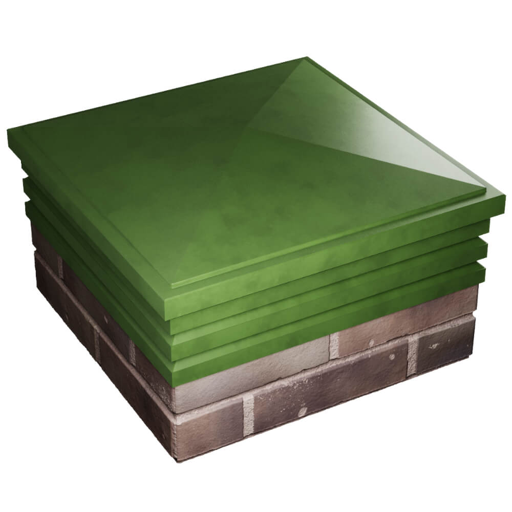 Колпак Zking Бона ХайТек Зеленый на столб 2х2 кирпича (513х513мм) в Рязани фото