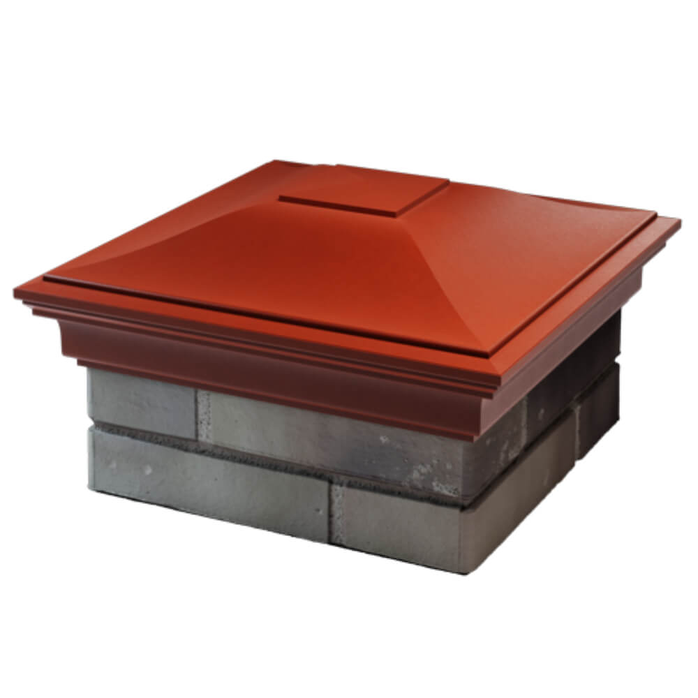 Колпак Zking Монблан Красный на столб 1.5х1.5 кирпича (385х385мм) в Рязани фото