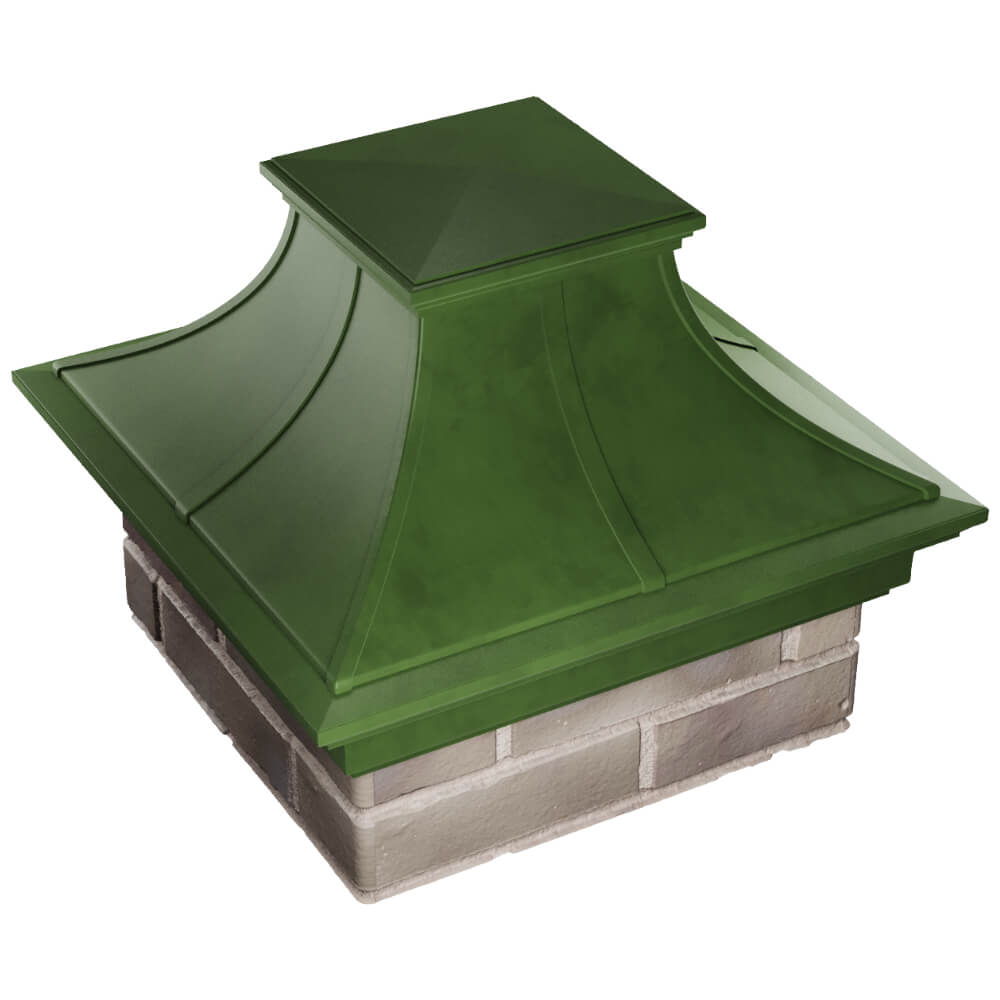 Колпак Zking Монблан Премиум Зеленый на столб 1.5х1.5 кирпича (385х385мм) в Рязани фото