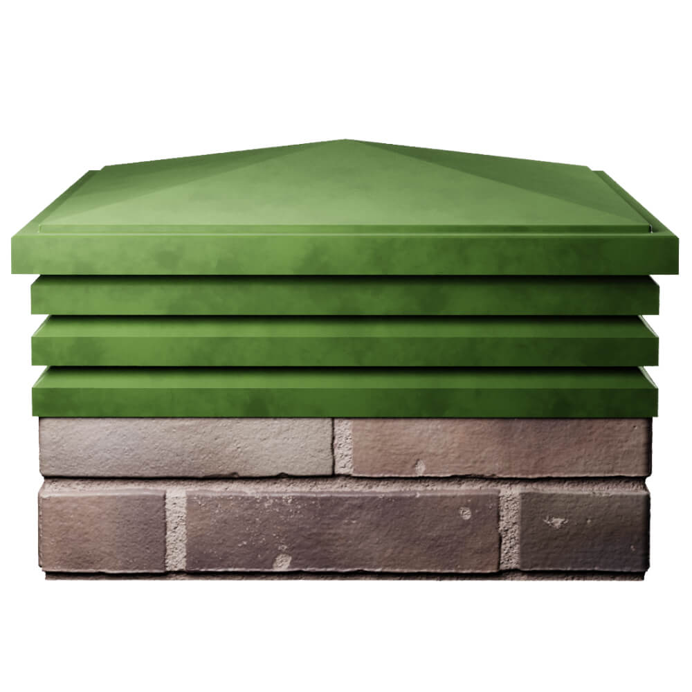 Колпак Zking Бона ХайТек Зеленый на столб 2х2 кирпича (513х513мм) Рязань фото