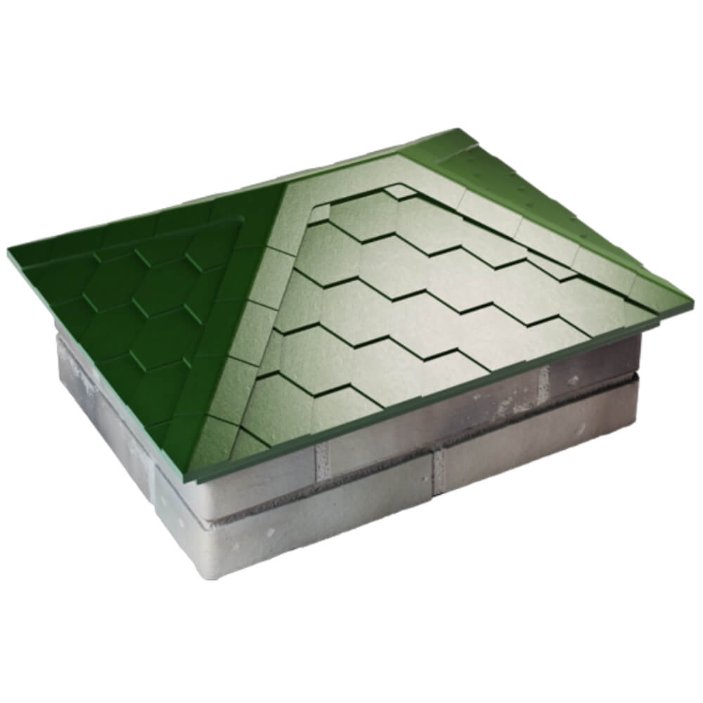 Колпак Zking Эверест Зеленый на столб 2х1.5 кирпича (520х390мм) Рязань фото