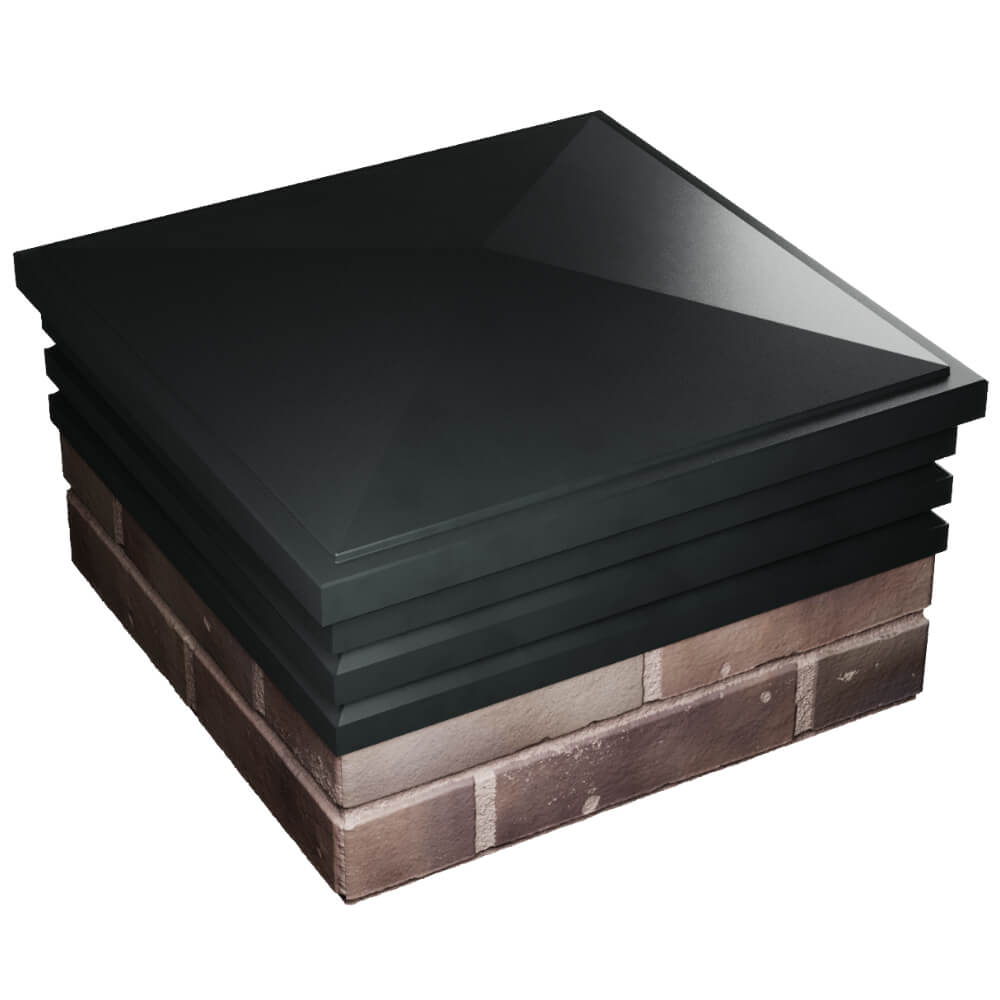 Колпак Zking Бона ХайТек Черный на столб 2х2 кирпича (513х513мм) в Рязани фото