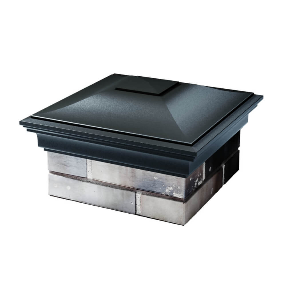 Колпак Zking Монблан Черный на столб 1.5х1.5 еврокирпича 0.7НФ (355х355мм) в Рязани фото